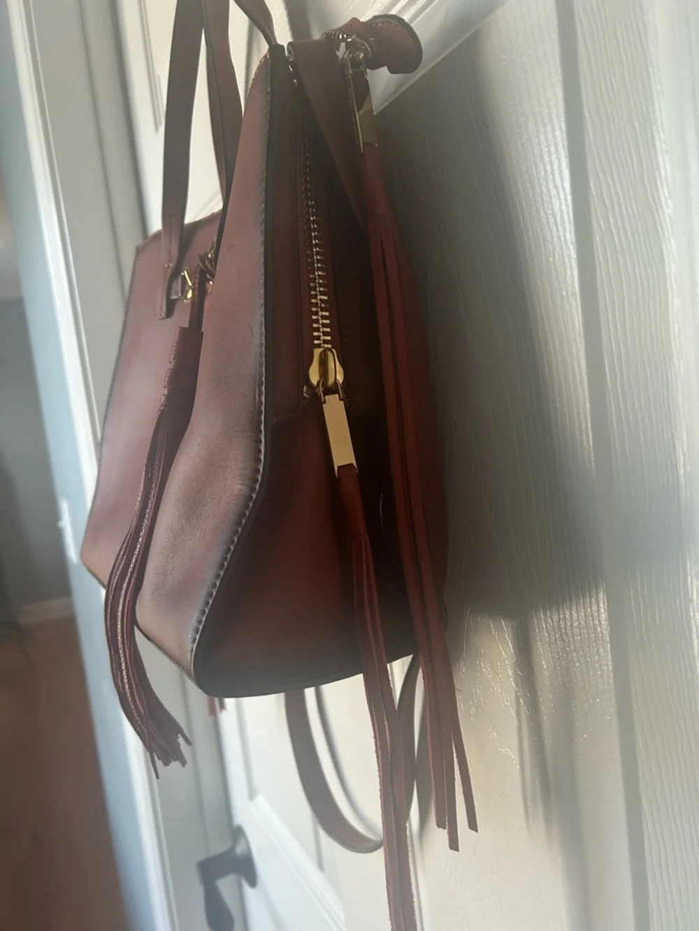 Rebecca Minkoff Florence Cognac Leather Tote with Tassel - Picture 7 of 12